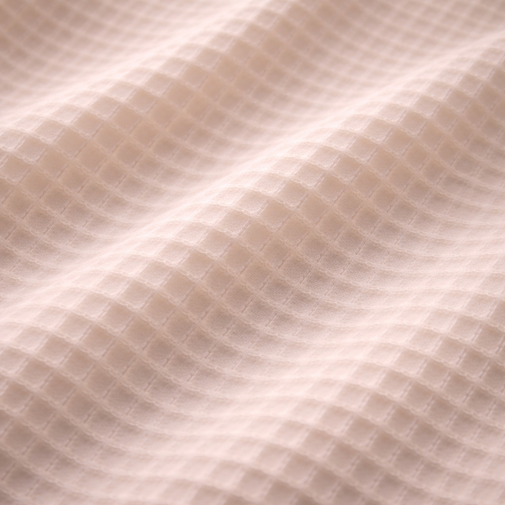 Detalle de textura waffle para pantuflas hoteleras